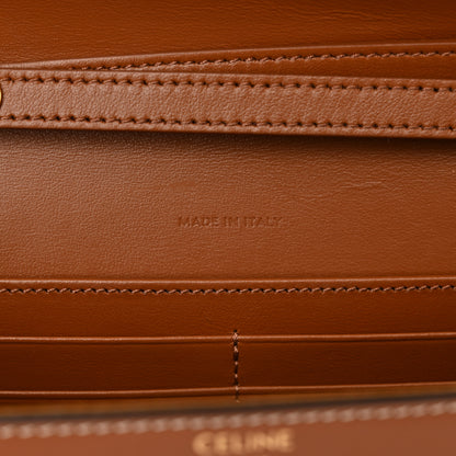 Celine Triomphe Canvas Calfskin Margo Wallet on Chain Tan 7 of 13