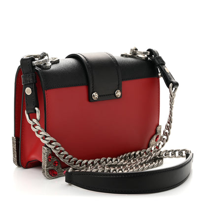 Prada City Calfskin Saffiano Crystal Cahier Bag Fuoco Black 3 of 10