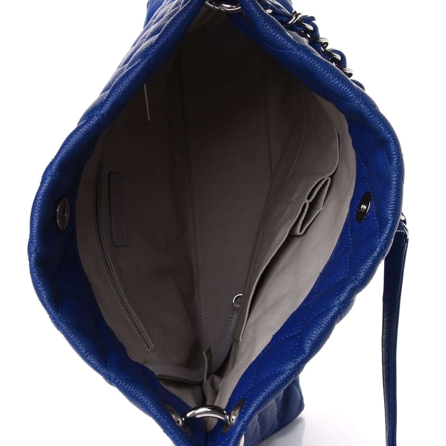 Chanel Caviar Quilted CC Shopping Tote Blue 4 of 4