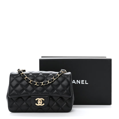 Chanel Lambskin Quilted Mini Rectangular Flap Black 12 of 12