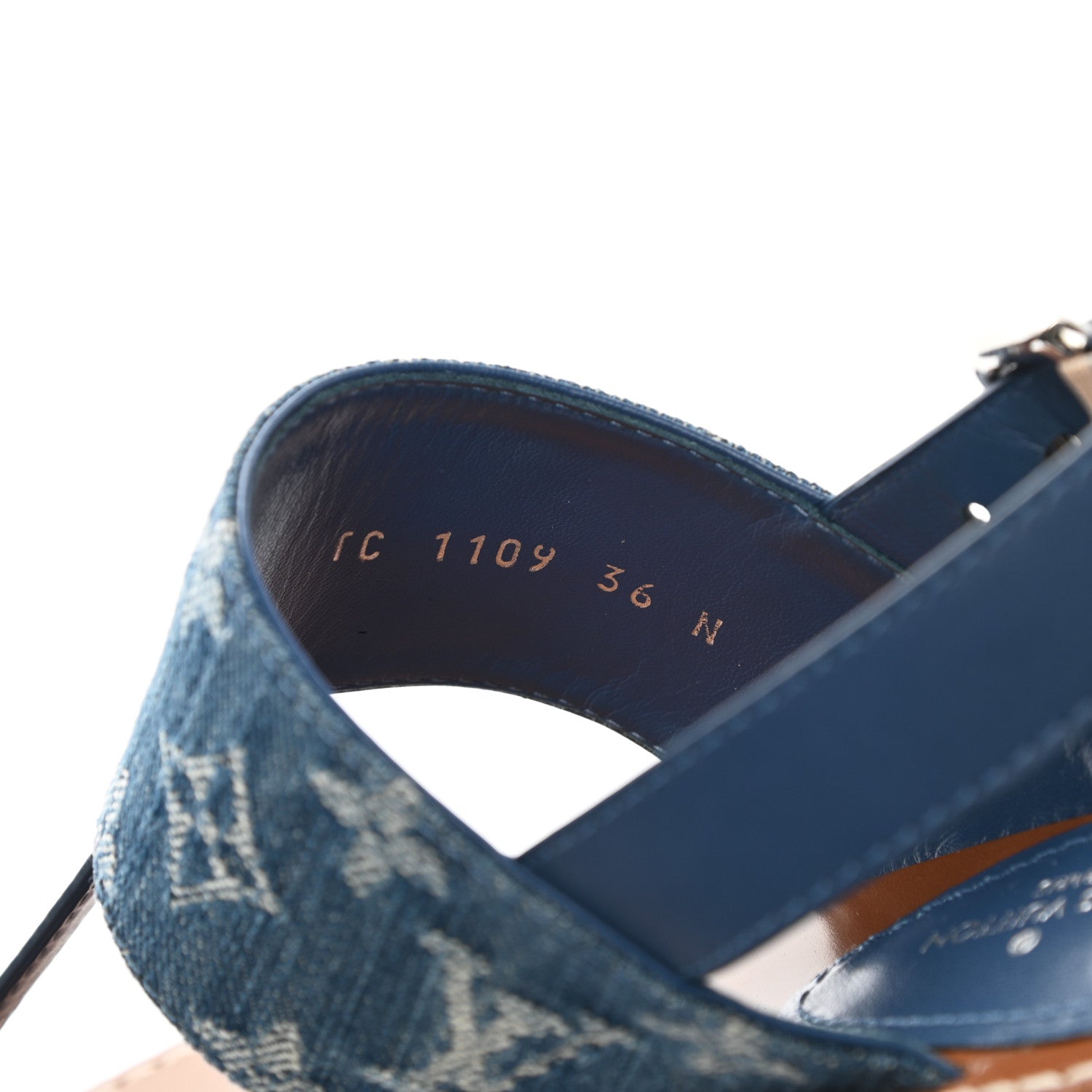 Louis Vuitton Denim Monogram Sandals 36 Blue 8 of 9