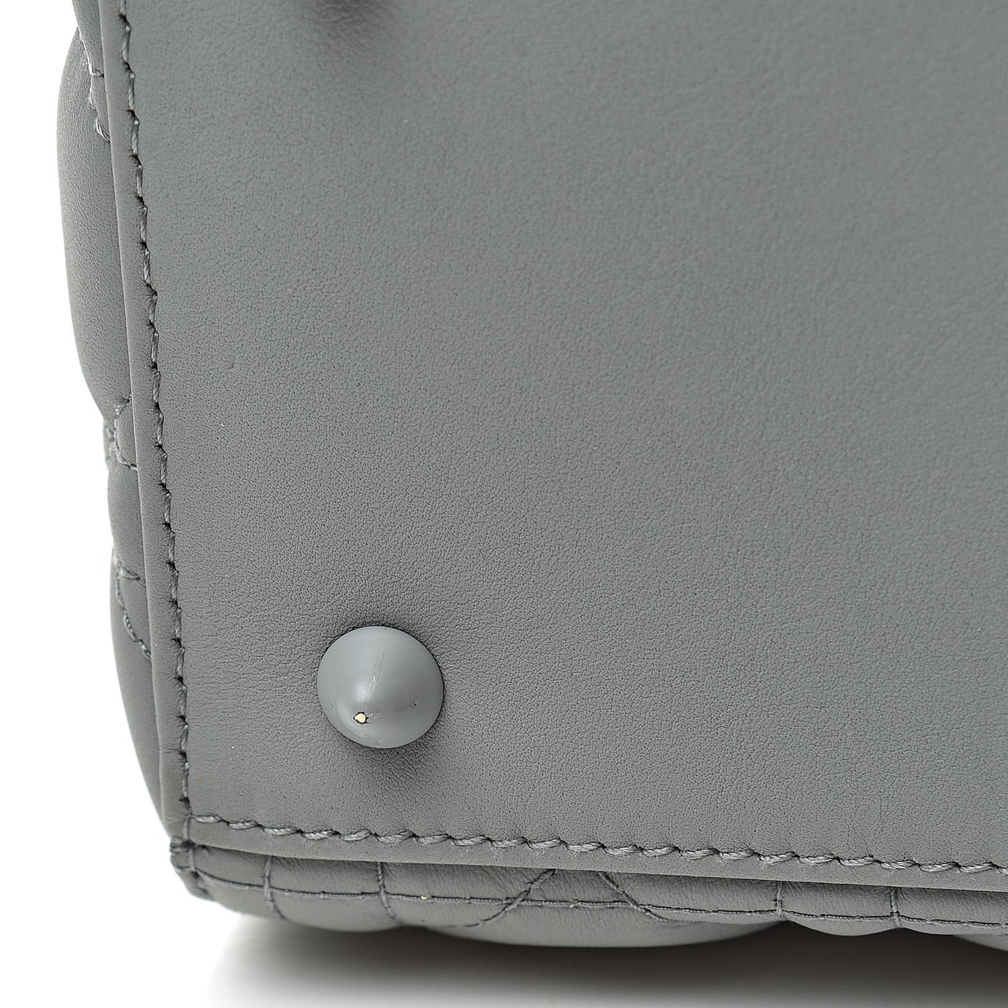 Ultra Matte Calfskin Cannage Medium Lady Dior Grey Stone