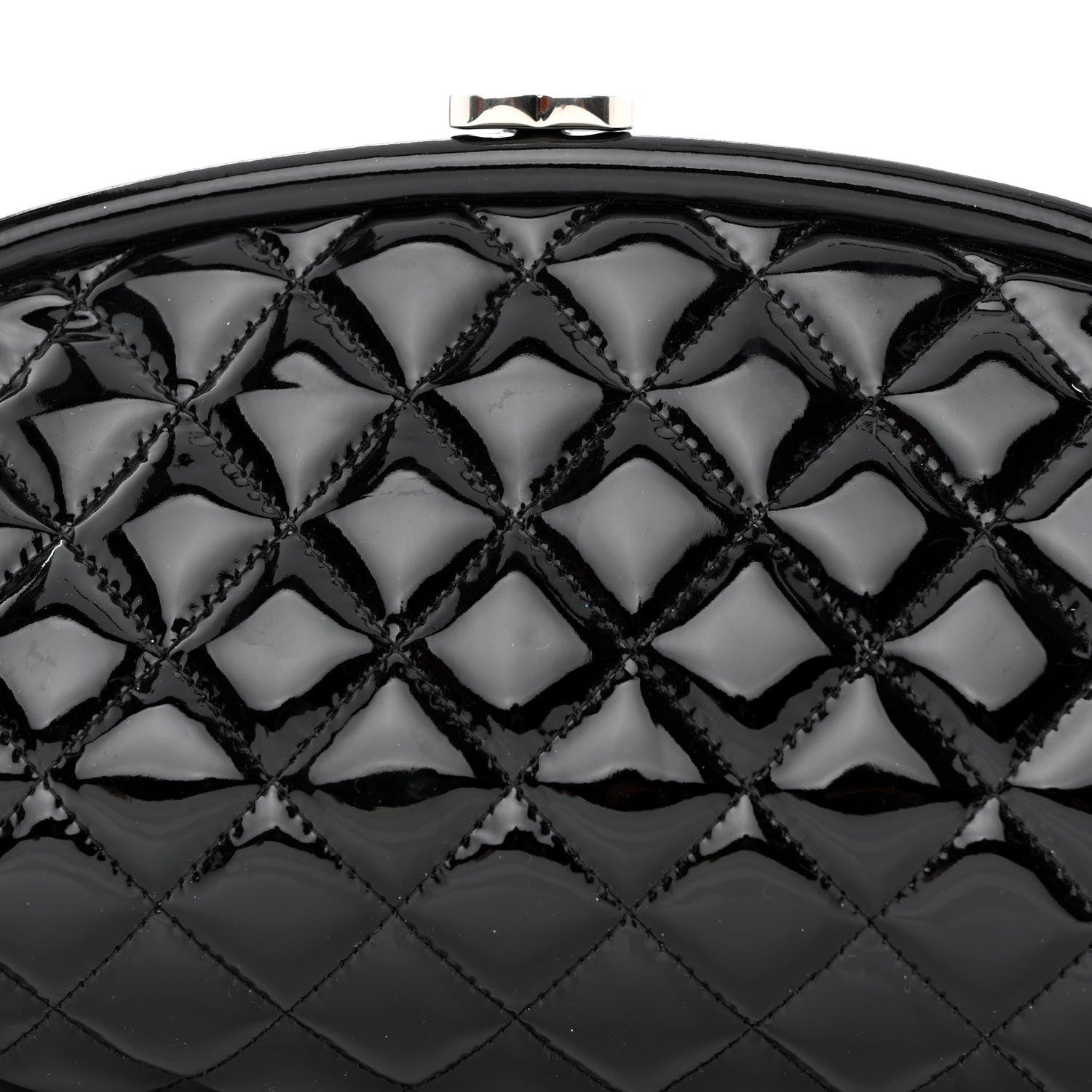 Chanel Patent Quilted Timeless Clutch Black 8 of 10