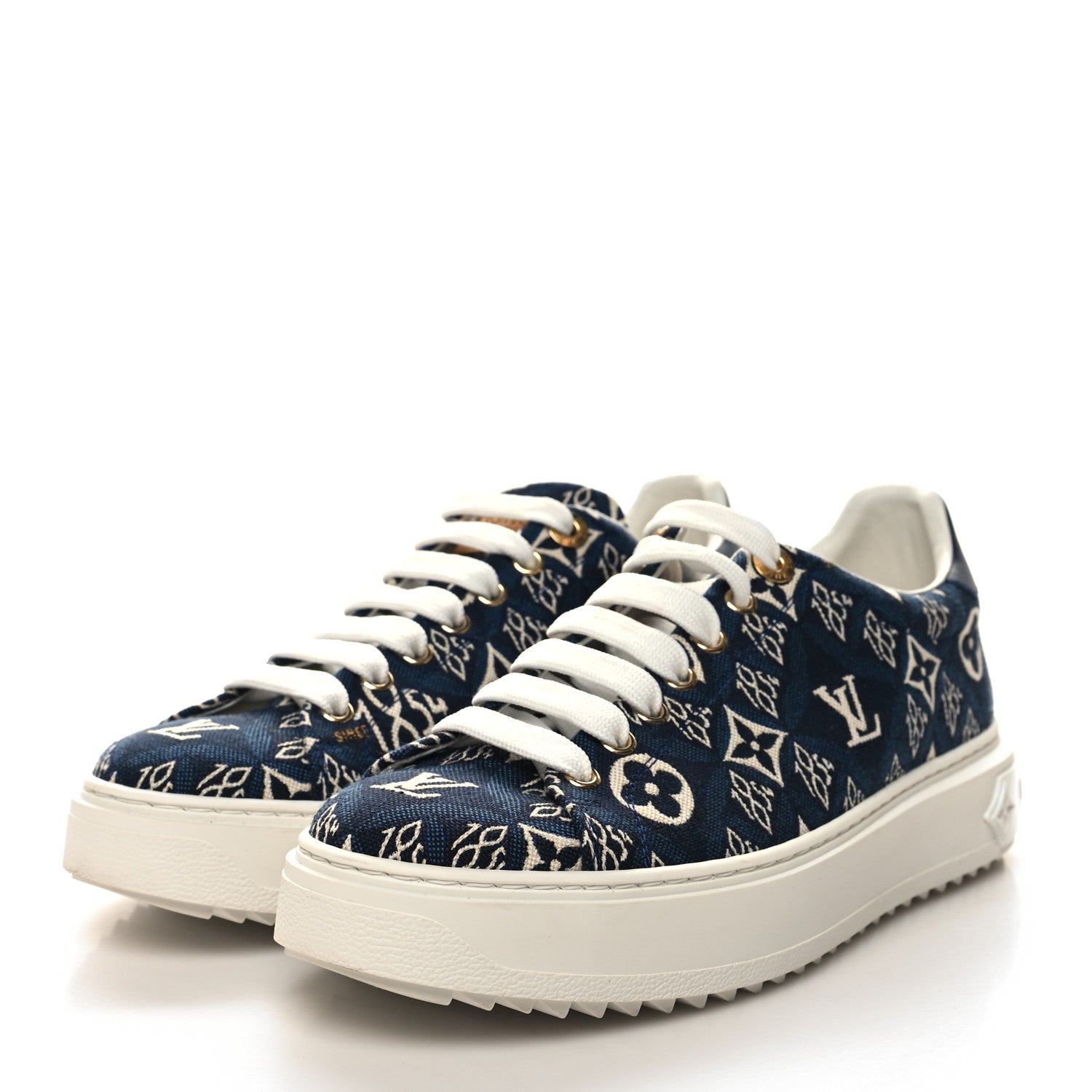 Louis Vuitton Jacquard Since 1854 Time Out Sneakers 38.5 Blue 3 of 9