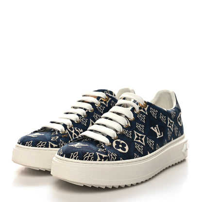 Louis Vuitton Jacquard Since 1854 Time Out Sneakers 38.5 Blue 3 of 9