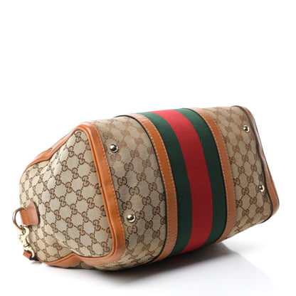 Gucci Monogram Vintage Web Medium Boston Tobacco 4 of 13