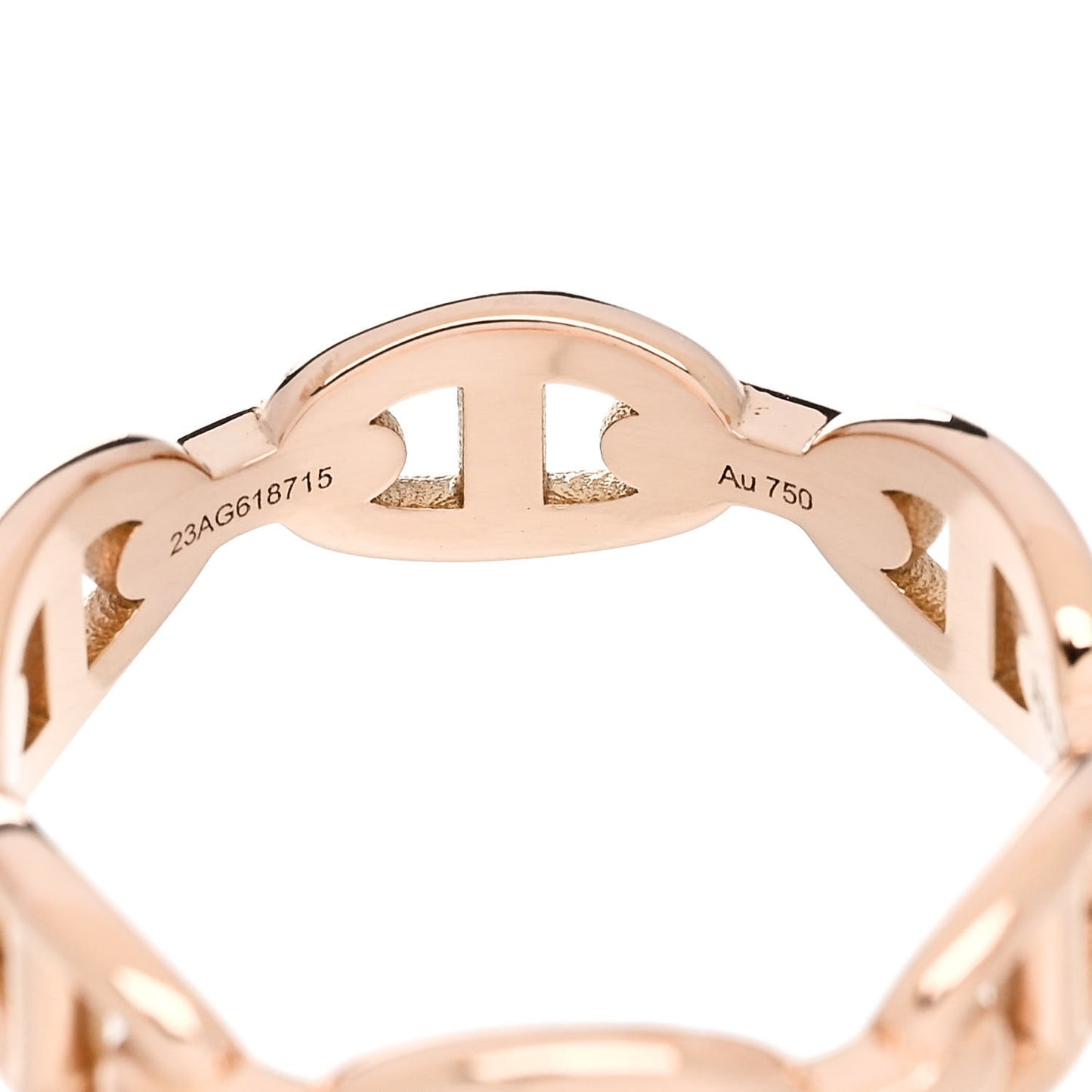 18K Rose Gold PM Chaine d'Ancre Enchainee Ring 56 7.5