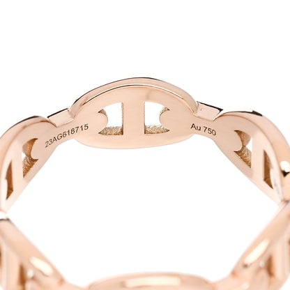 Hermes 18K Rose Gold PM Chaine d'Ancre Enchainee Ring 56 7.5 6 of 7