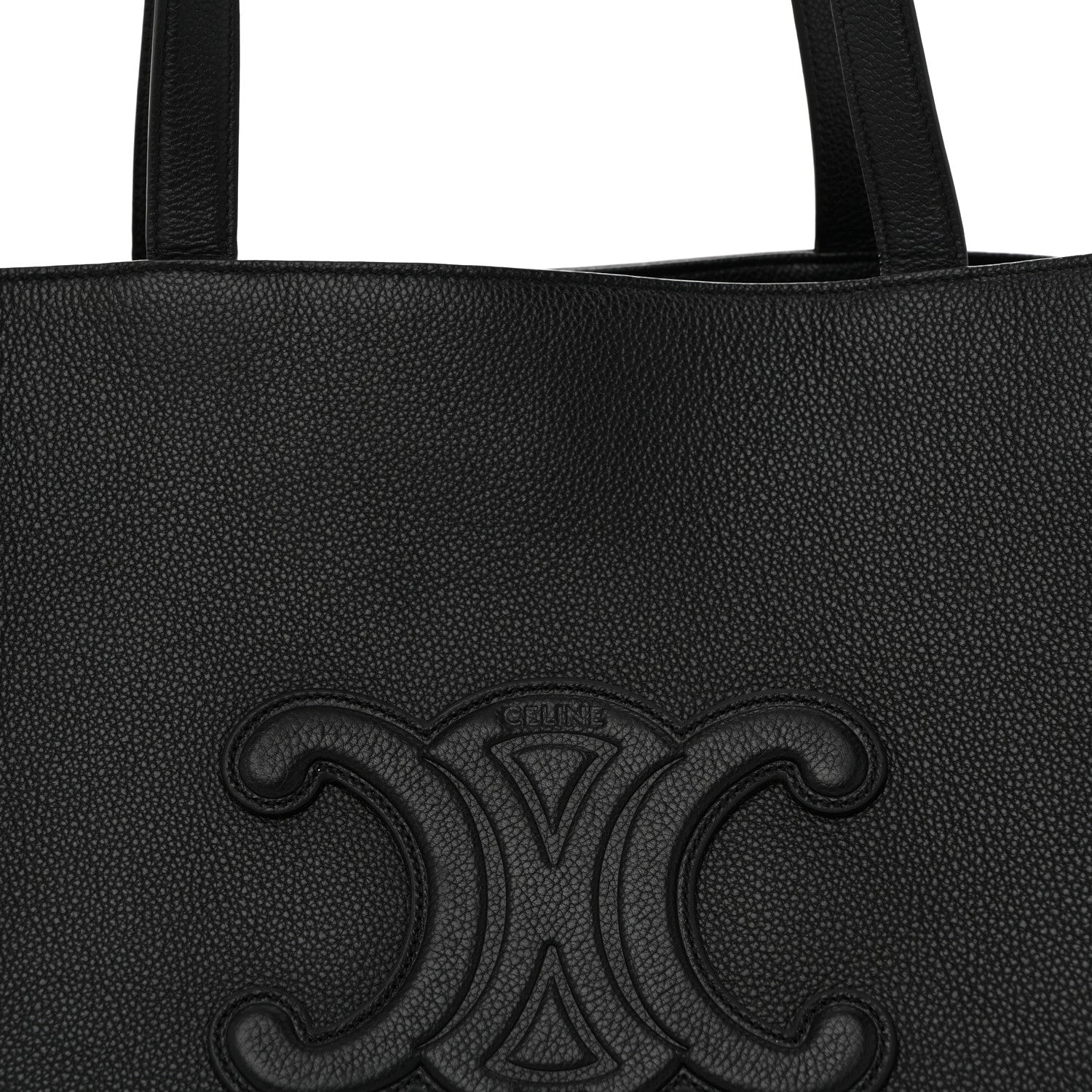 Celine Grained Calfskin Triomphe Medium Cabas Anais Black 9 of 15