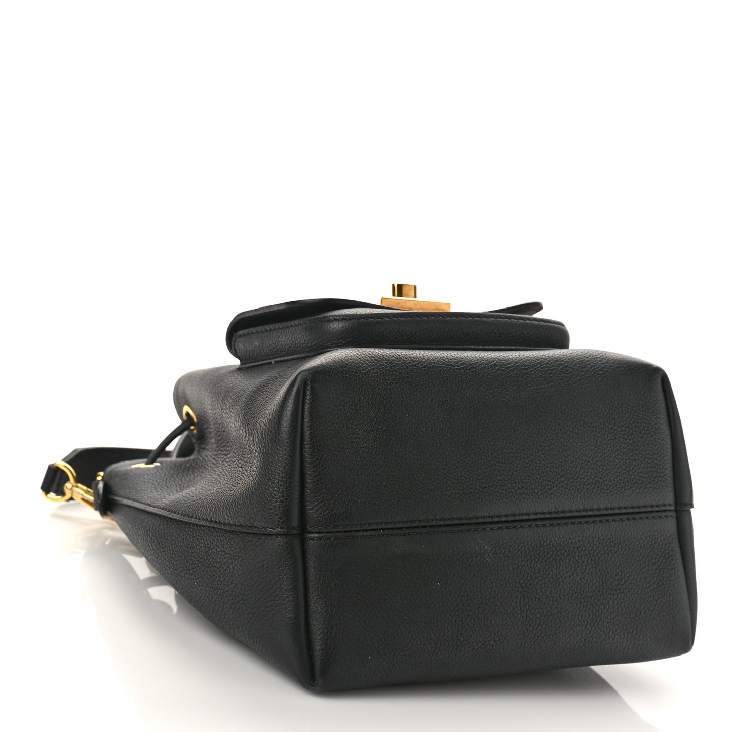 Calfskin Lockme Bucket MM Black
