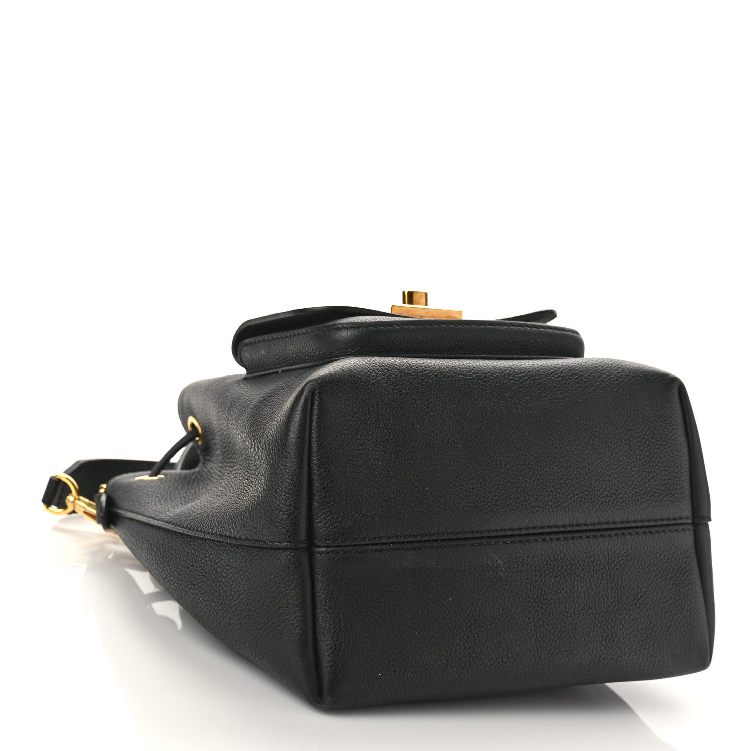 Louis Vuitton Calfskin Lockme Bucket MM Black 4 of 9