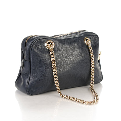 Gucci Pebbled Calfskin Small Soho Bowler Blue 3 of 7
