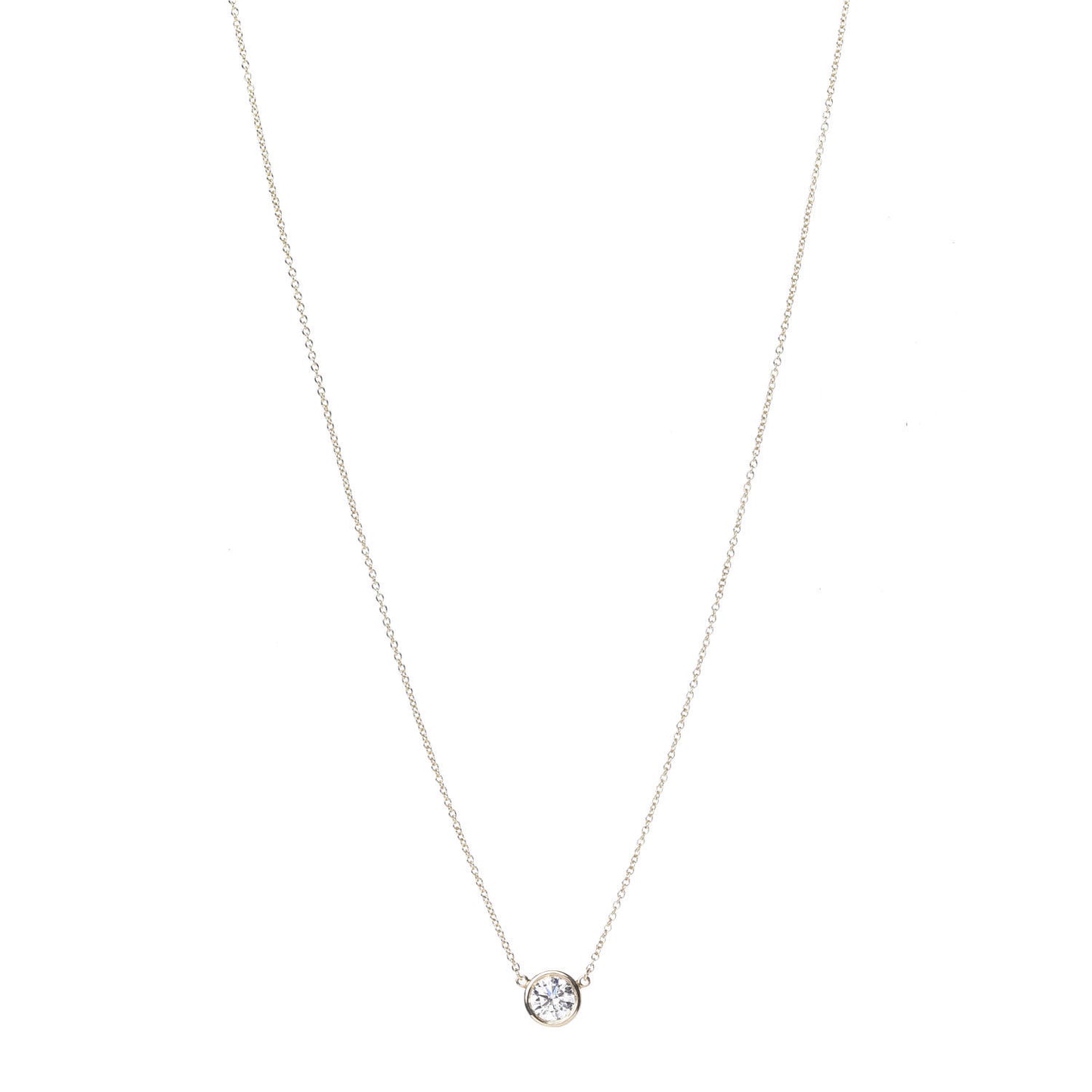 18K Yellow Gold Diamond .79ct Elsa Peretti Diamonds by the Yard Pendant Necklace
