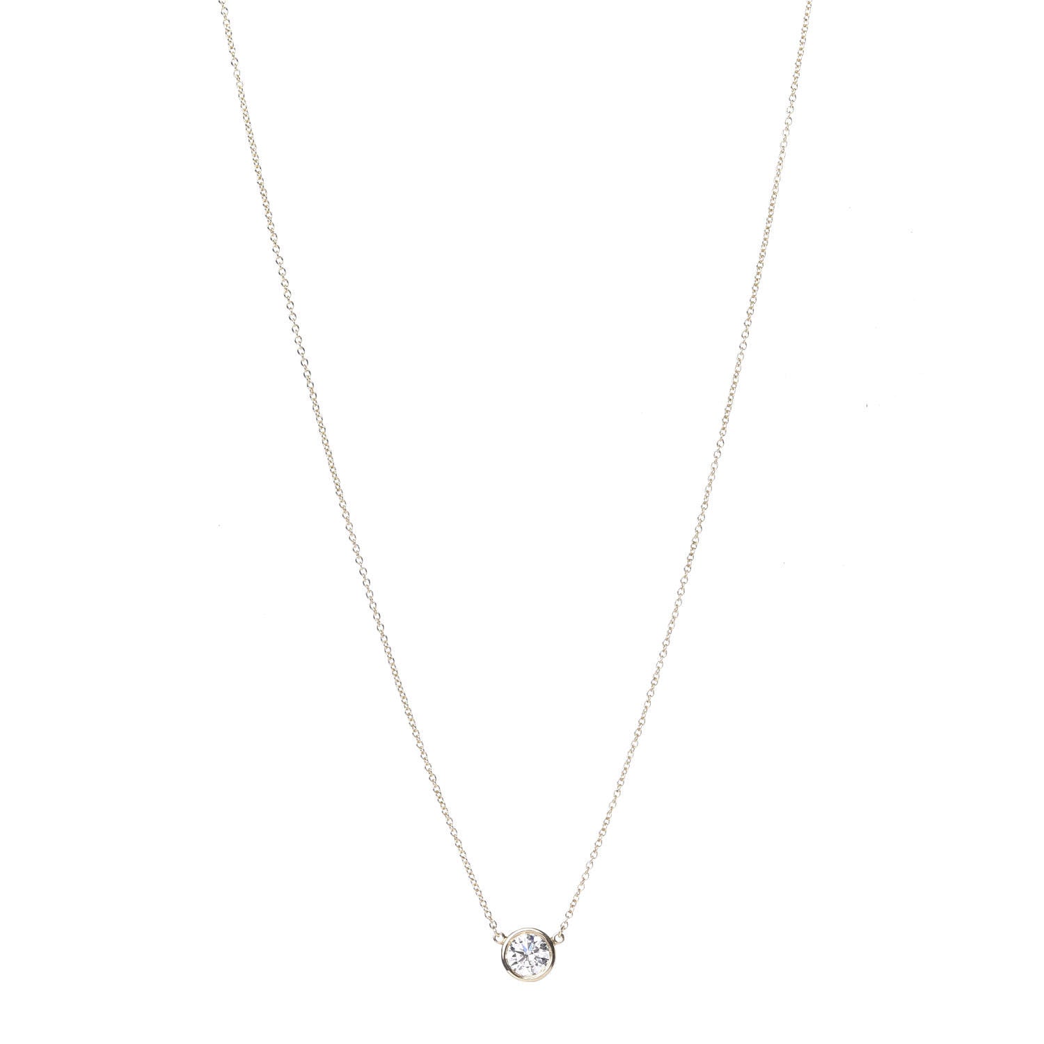 Tiffany 18K Yellow Gold Diamond .79ct Elsa Peretti Diamonds by the Yard Pendant Necklace 3 of 9