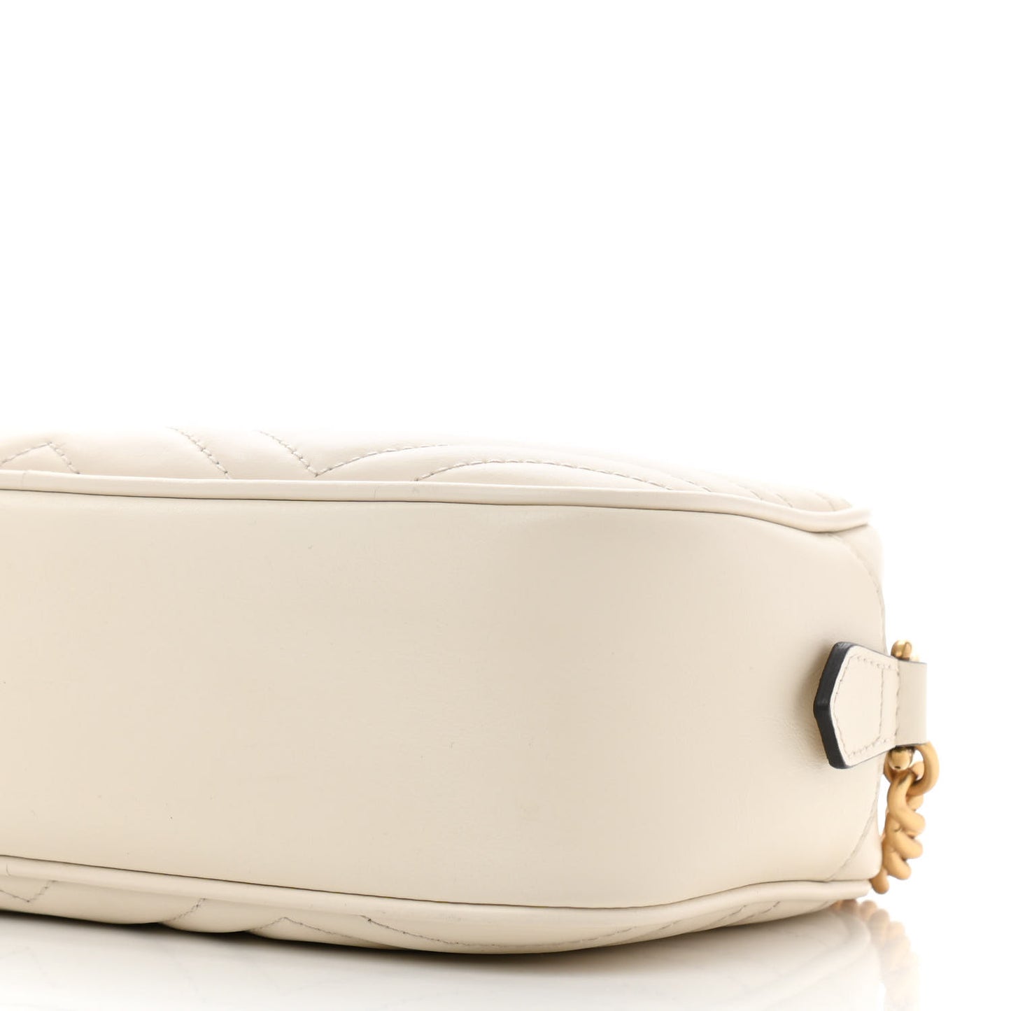 Calfskin Matelasse Small GG Marmont Chain Shoulder Bag White