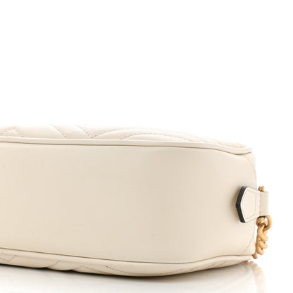 Gucci Calfskin Matelasse Small GG Marmont Chain Shoulder Bag White 10 of 10