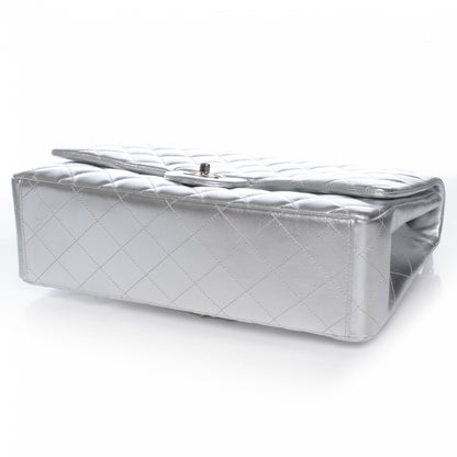 Chanel Metallic Lambskin Quilted Jumbo Single Flap Silver 4 of 7