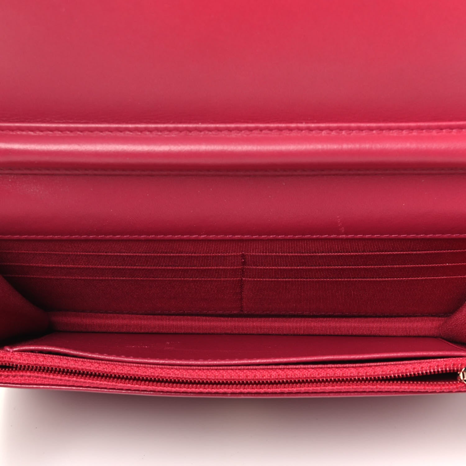 Chanel Goatskin Chevron Quilted Statement Wallet On Chain WOC Dark Pink 3 of 3