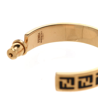 Fendi FF Hoop Earrings Gold 4 of 5