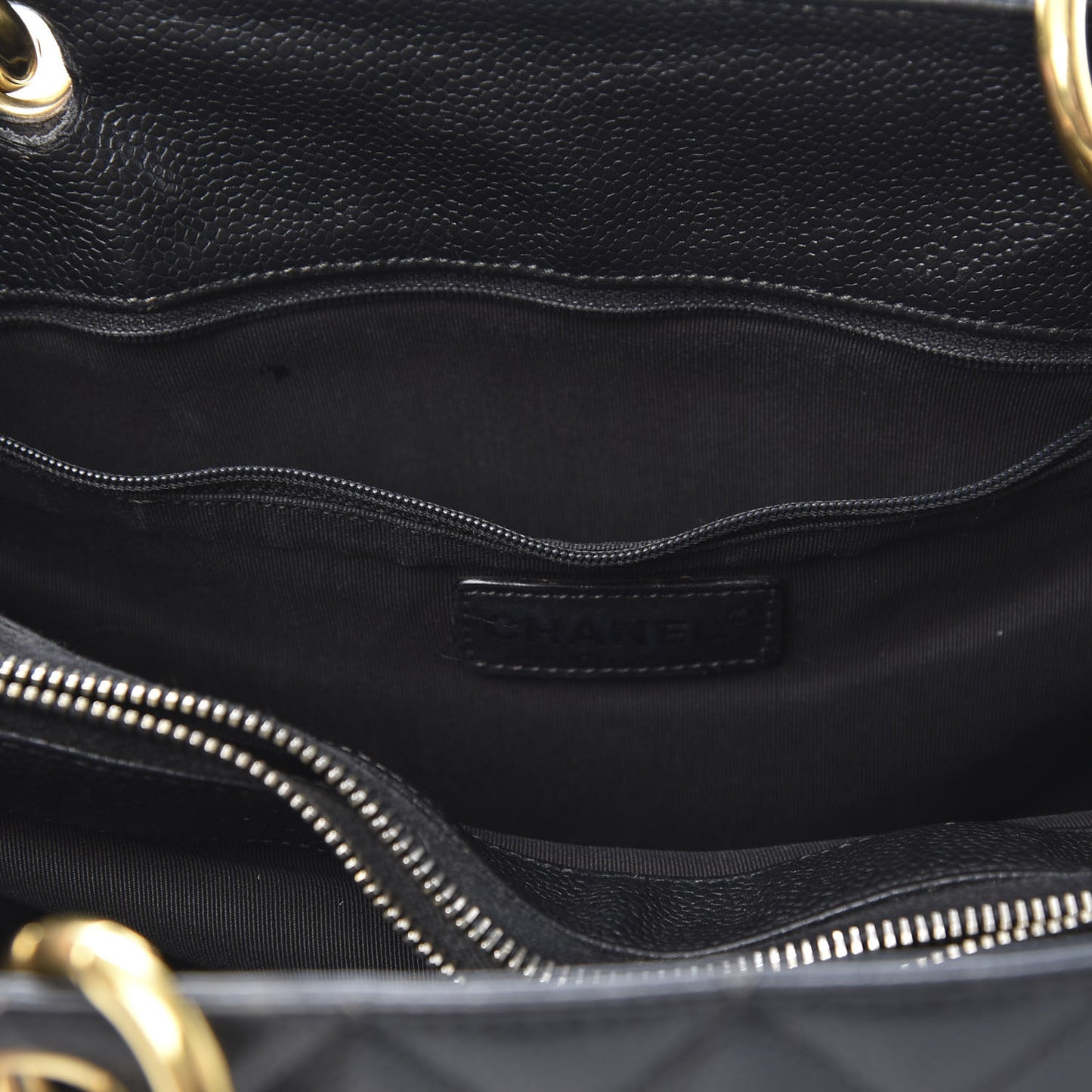 Caviar Quilted Grand Shopping Tote GST Black