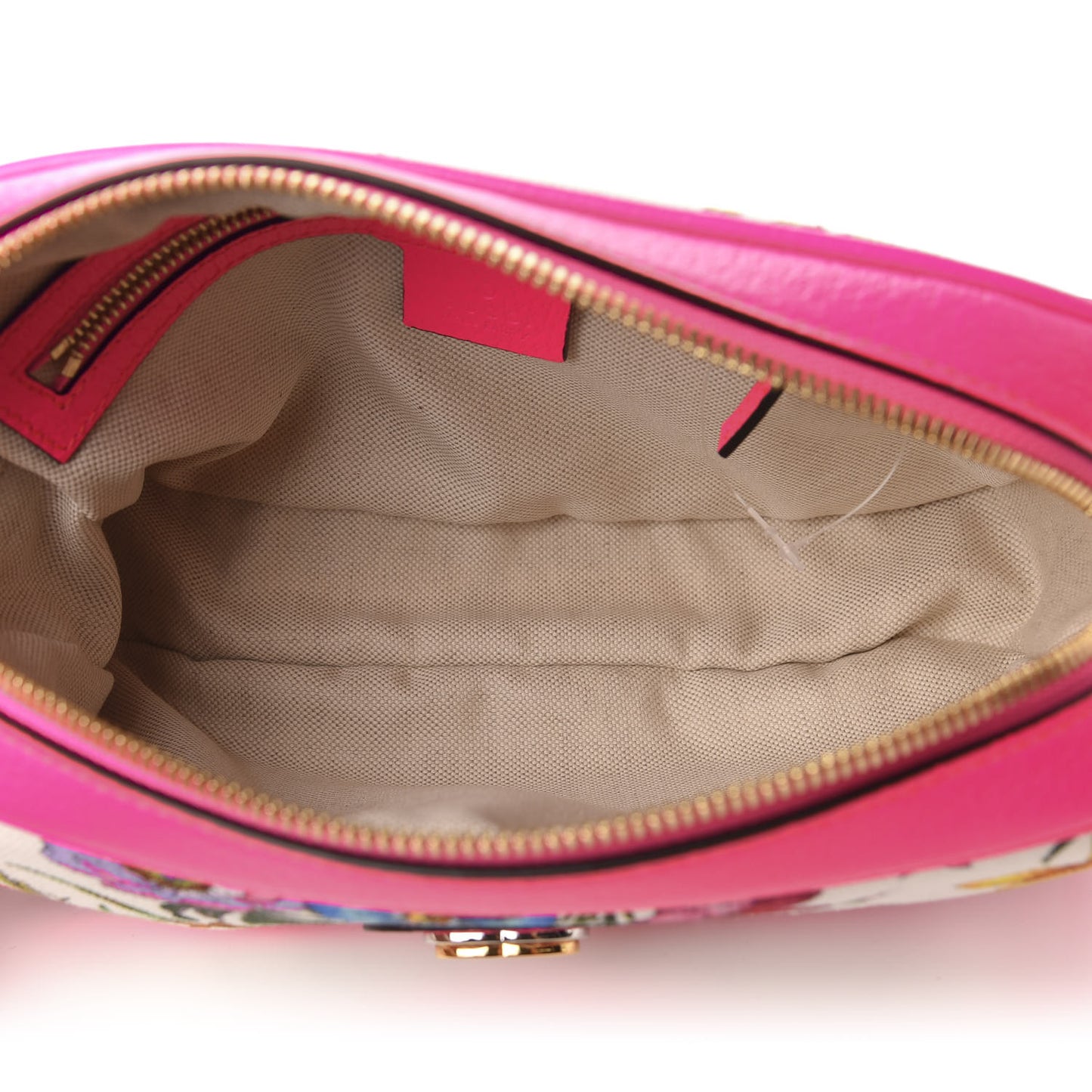 Canvas Flora Floral Shoulder Bag White Fuchsia Fluo
