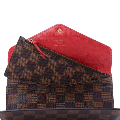 Louis Vuitton Damier Ebene Josephine Wallet Red 6 of 9