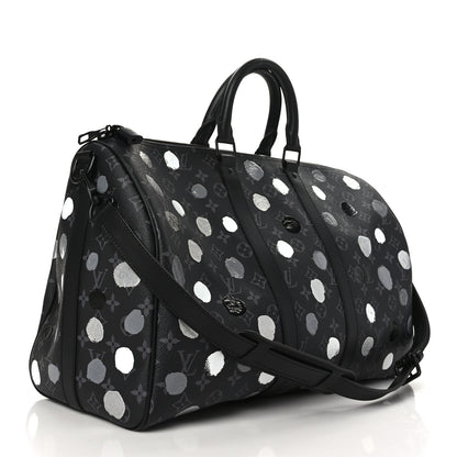 Louis Vuitton LV X YK Monogram Eclipse Keepall Bandouliere 45 Black Silver 2 of 10