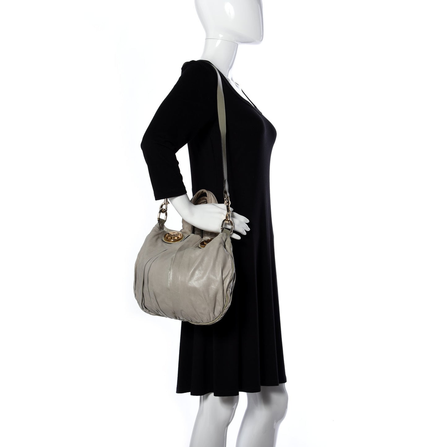 Calfskin Small Hysteria Top Handle Bag Grey