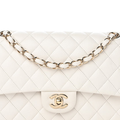 Chanel Caviar Quilted Medium Double Flap White 8 of 12