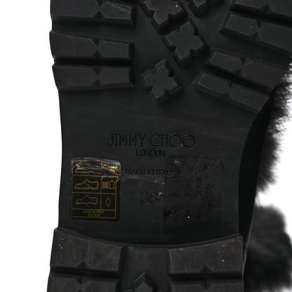 Jimmy Choo Lambkin Fur Glacie Pom-Pom Boots 38 Black 7 of 10