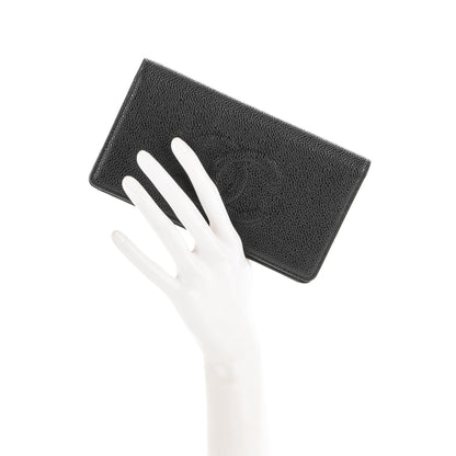 Chanel Caviar Timeless CC Yen Wallet Black 2 of 8