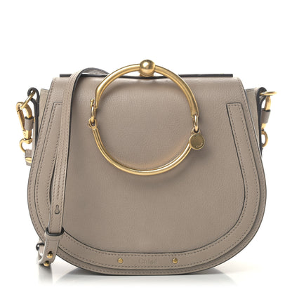 Chloe Calfskin Suede Medium Nile Bracelet Bag Motty Grey 1 of 8