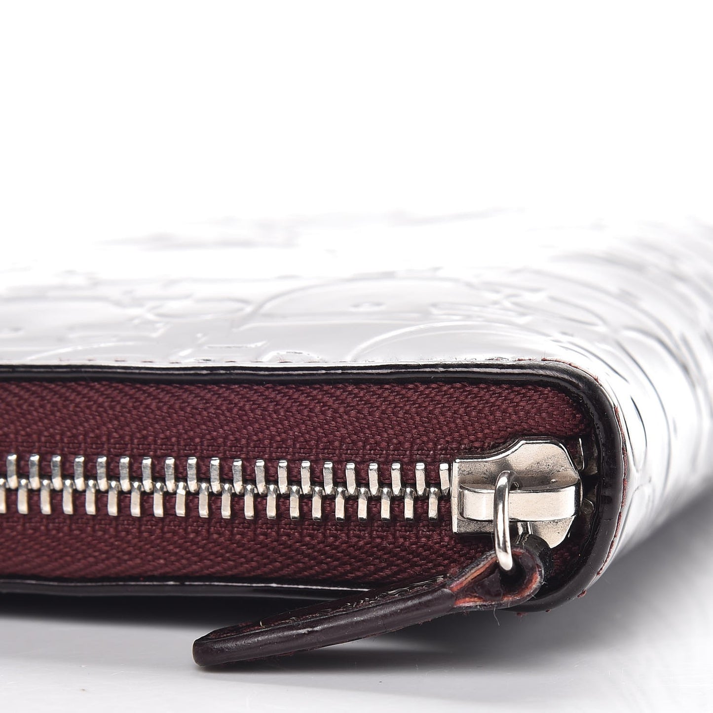 Patent Ultimate Voyageur Zip Around Wallet Bordeaux