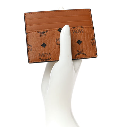MCM Calfskin Visetos Card Holder Money Clip Cognac 2 of 10