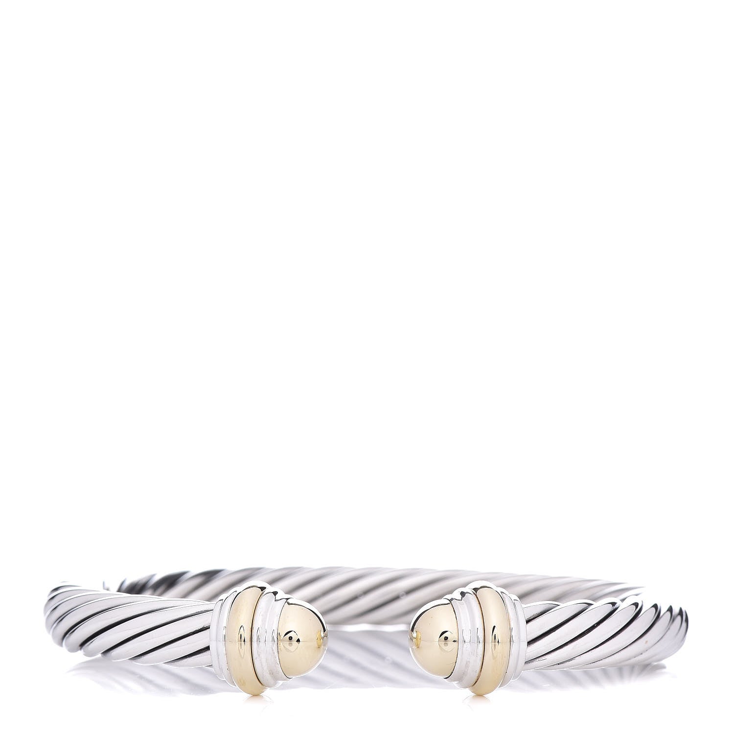David Yurman Sterling Silver 14K Yellow Gold 7mm Cable Classics Bracelet 1 of 4