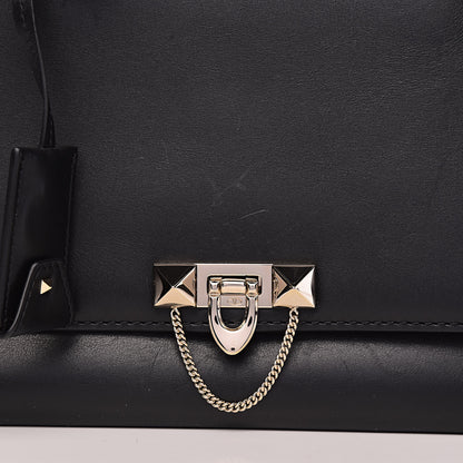 Valentino Garavani Calfskin Rockstud Medium Demilune Double Handle Satchel Black 23 of 23