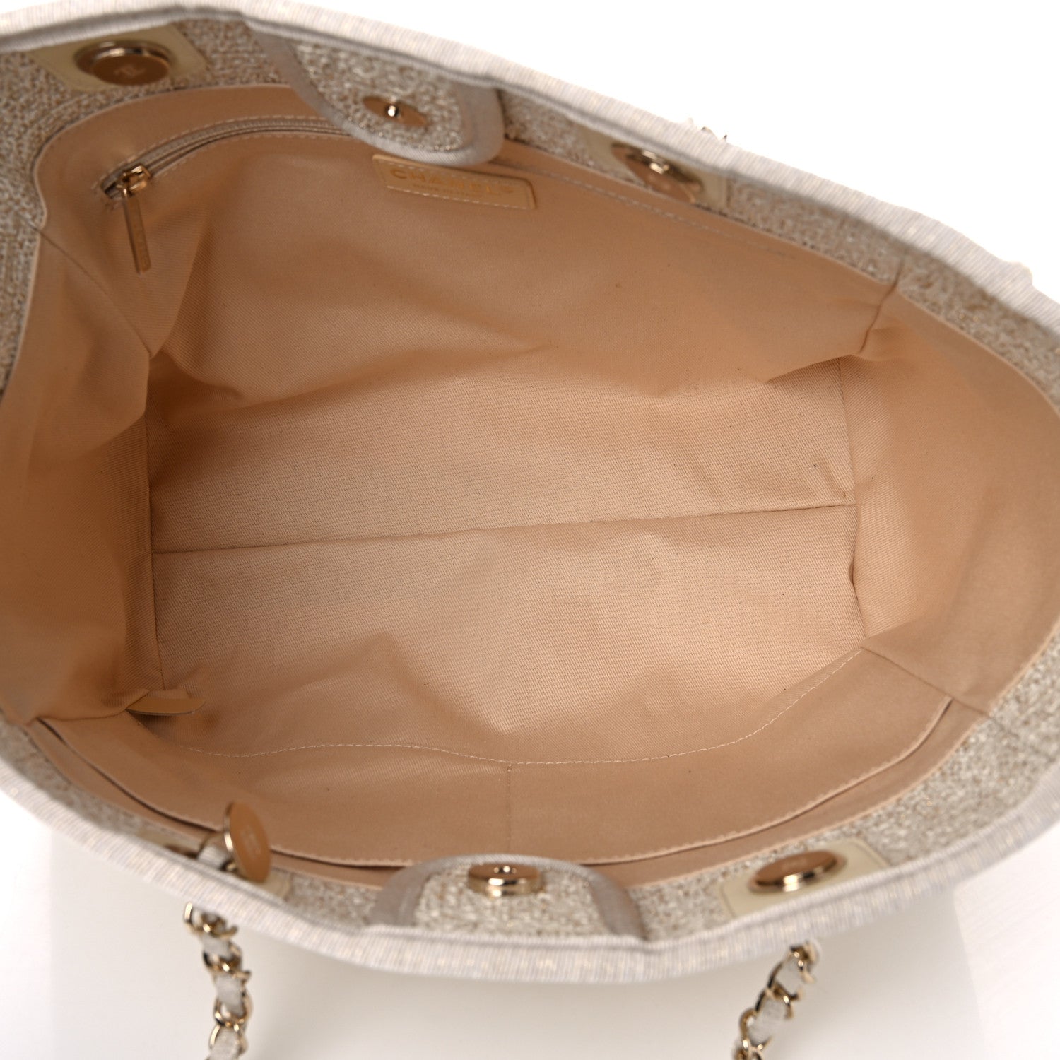 Chanel Lurex Boucle Small Deauville Tote Ivory 5 of 11