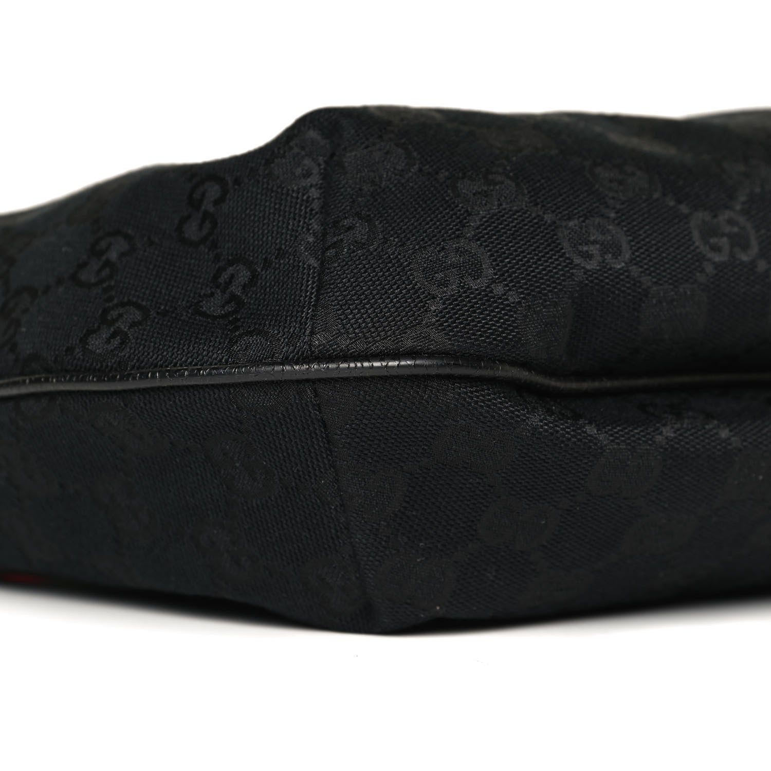 Gucci Monogram Web Medium Half Moon Hobo Black 13 of 16