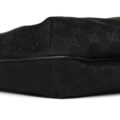 Gucci Monogram Web Medium Half Moon Hobo Black 13 of 16