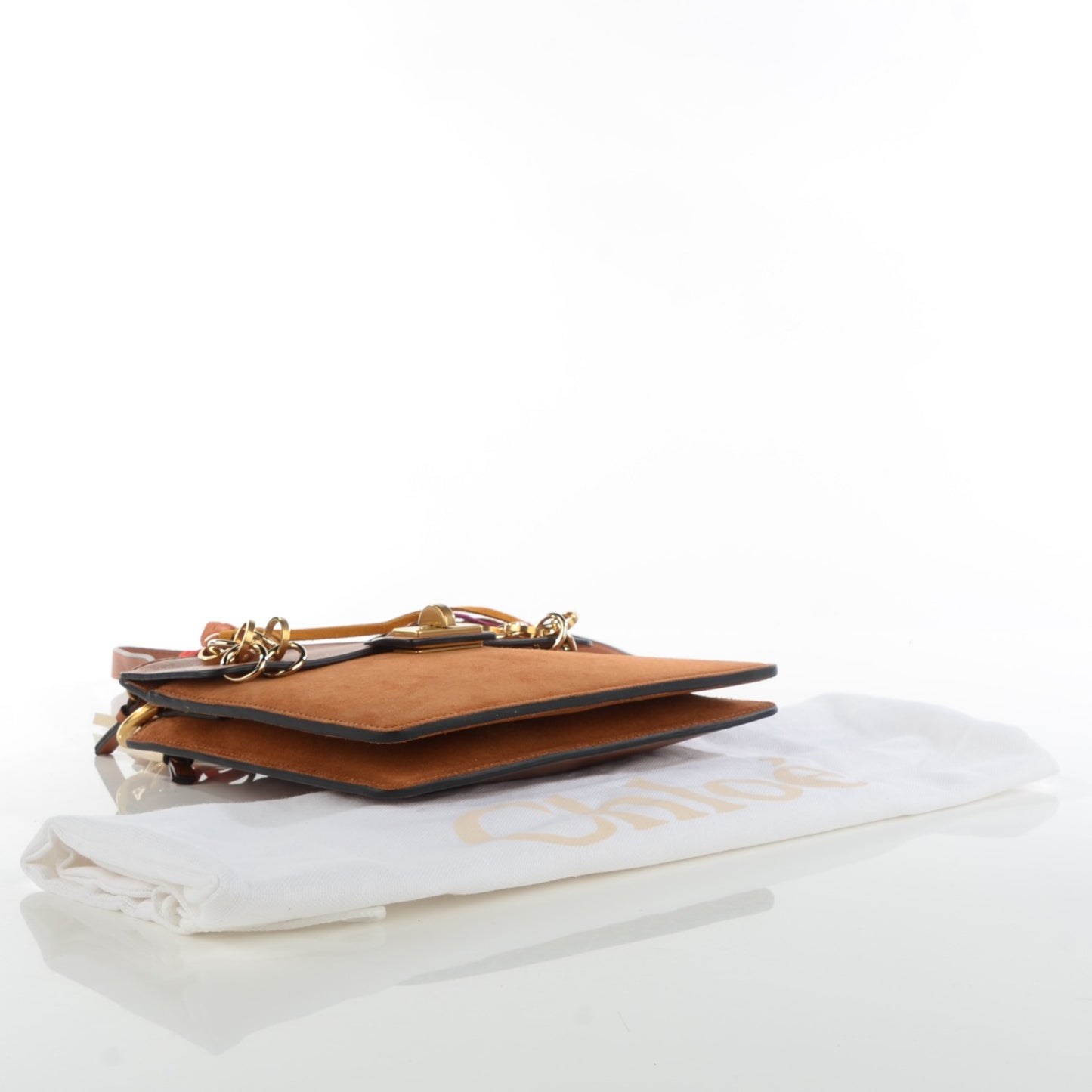 Calfskin Suede Small Jane Fringe Bag Caramel