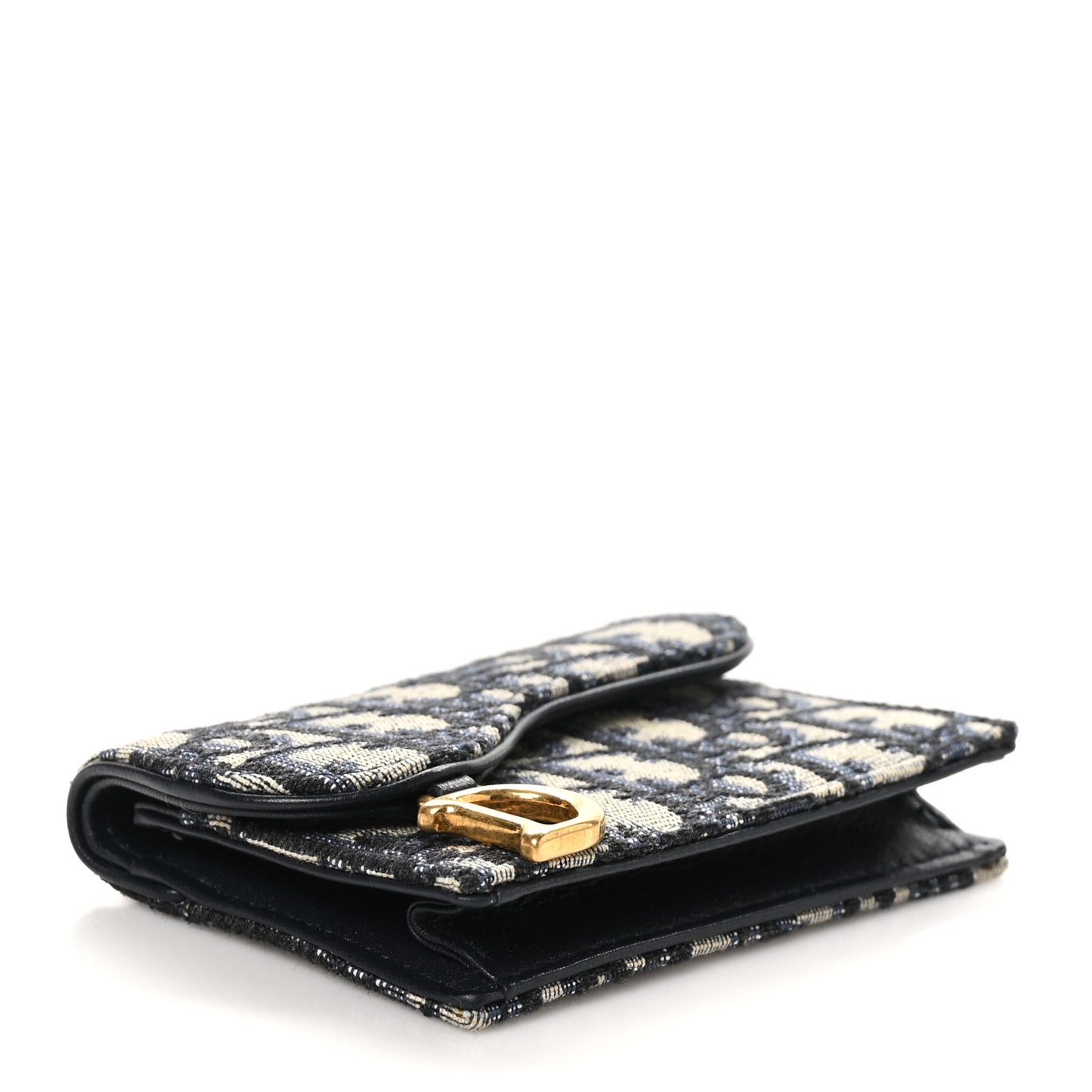Oblique Saddle Card Holder Blue