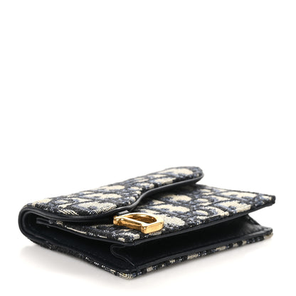 Christian Dior Oblique Saddle Card Holder Blue 4 of 9