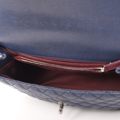 Chanel Caviar Quilted Medium Coco Handle Flap Navy 5 of 8