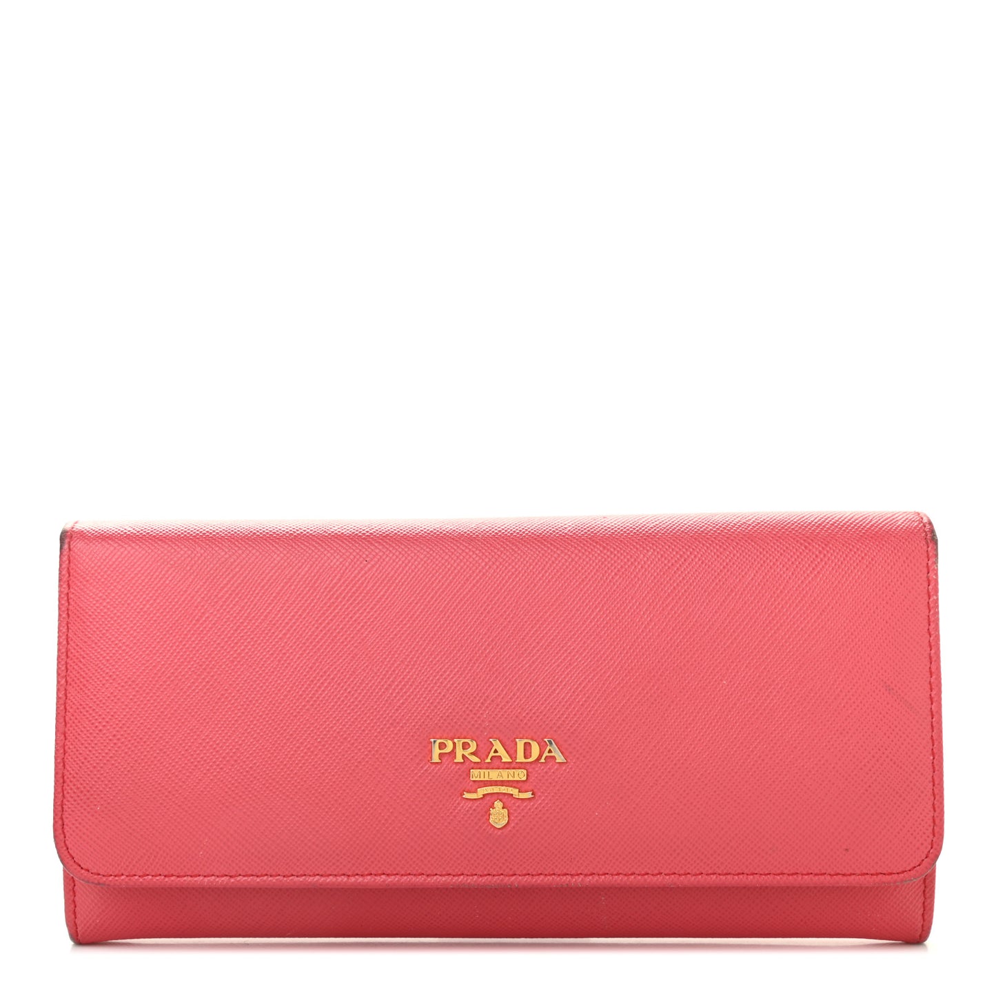 Saffiano Metal Continental Flap Wallet Fragola