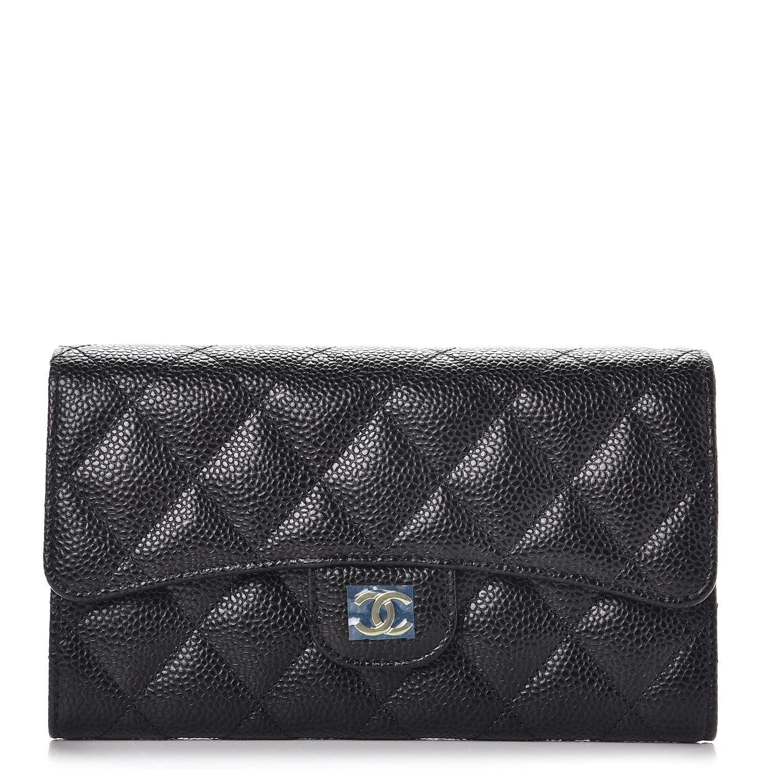 Chanel Caviar Quilted Long Flap Wallet Black 1 of 8
