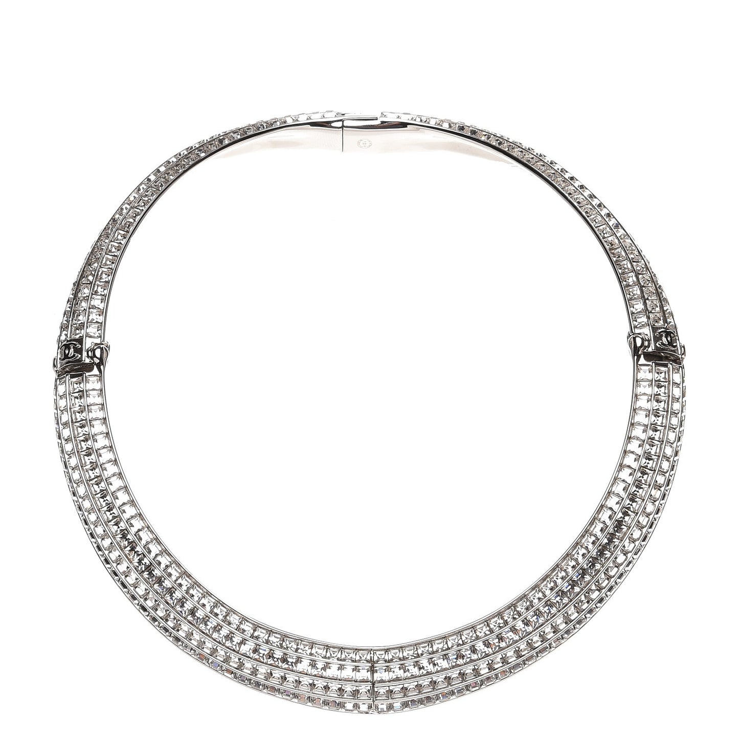Crystal Choker Necklace Silver
