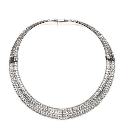 Chanel Crystal Choker Necklace Silver 1 of 5