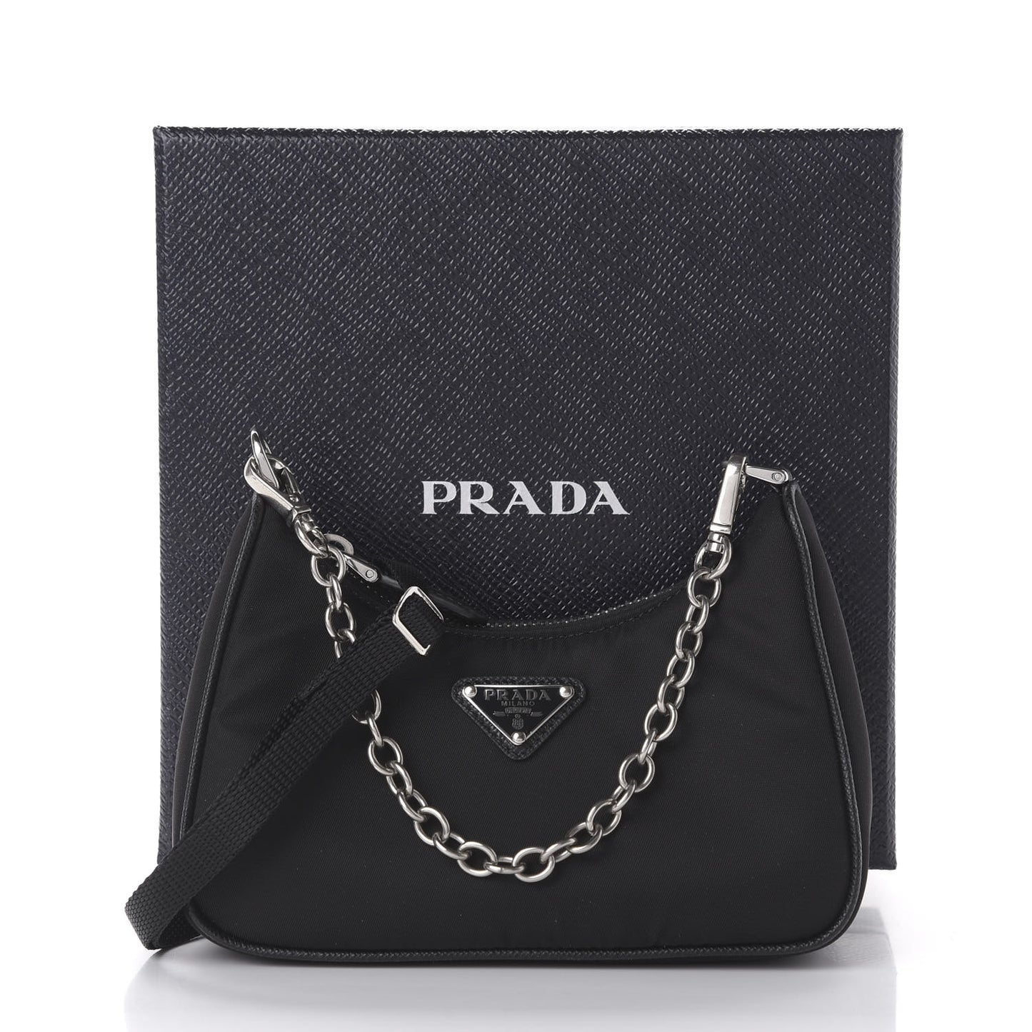 Tessuto Nylon Mini Re-Edition 2000 Shoulder Bag Black
