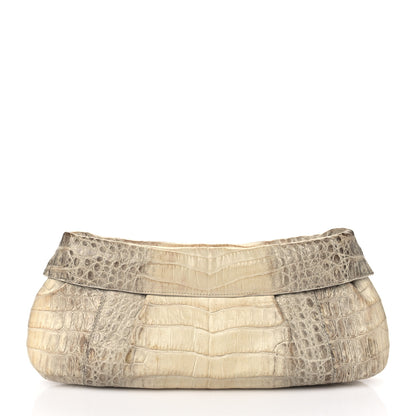 Nancy Gonzalez Crocodile Foldover Clutch Beige 1 of 12