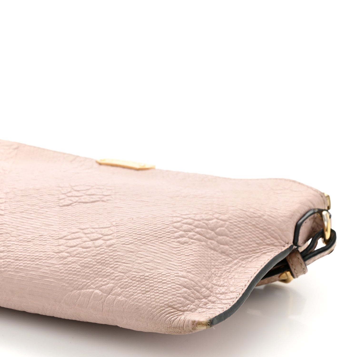 Burberry Signature Grain Calfskin Check Embossed Peyton Crossbody Clutch Bag Pale Orchid 11 of 17